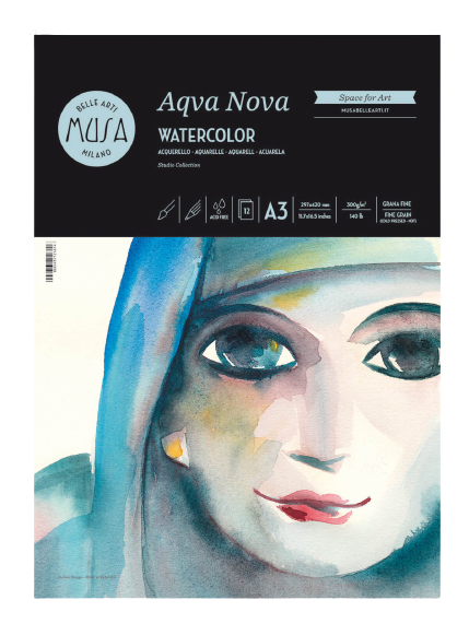 MUSA Aqva Nova akvarell papír - különböző méretekben